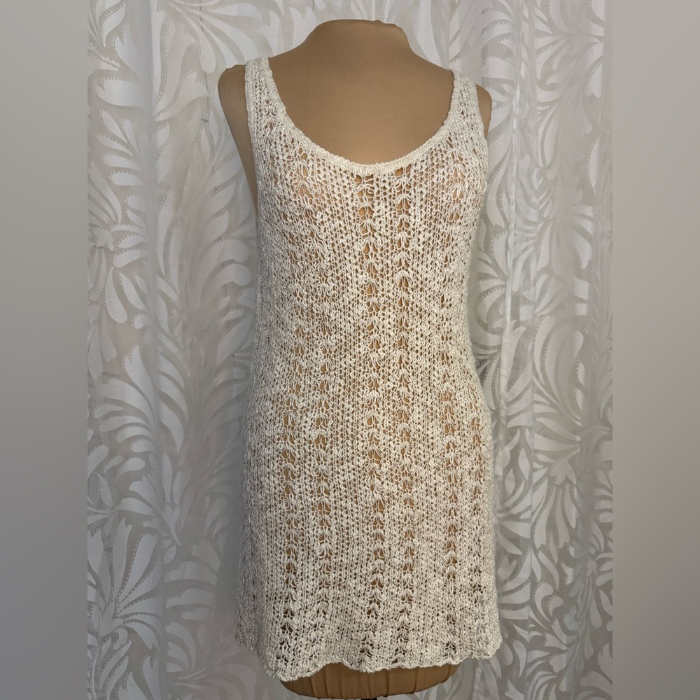 🏖️ NYC Cream Crochet Sleeveless Mini (M)